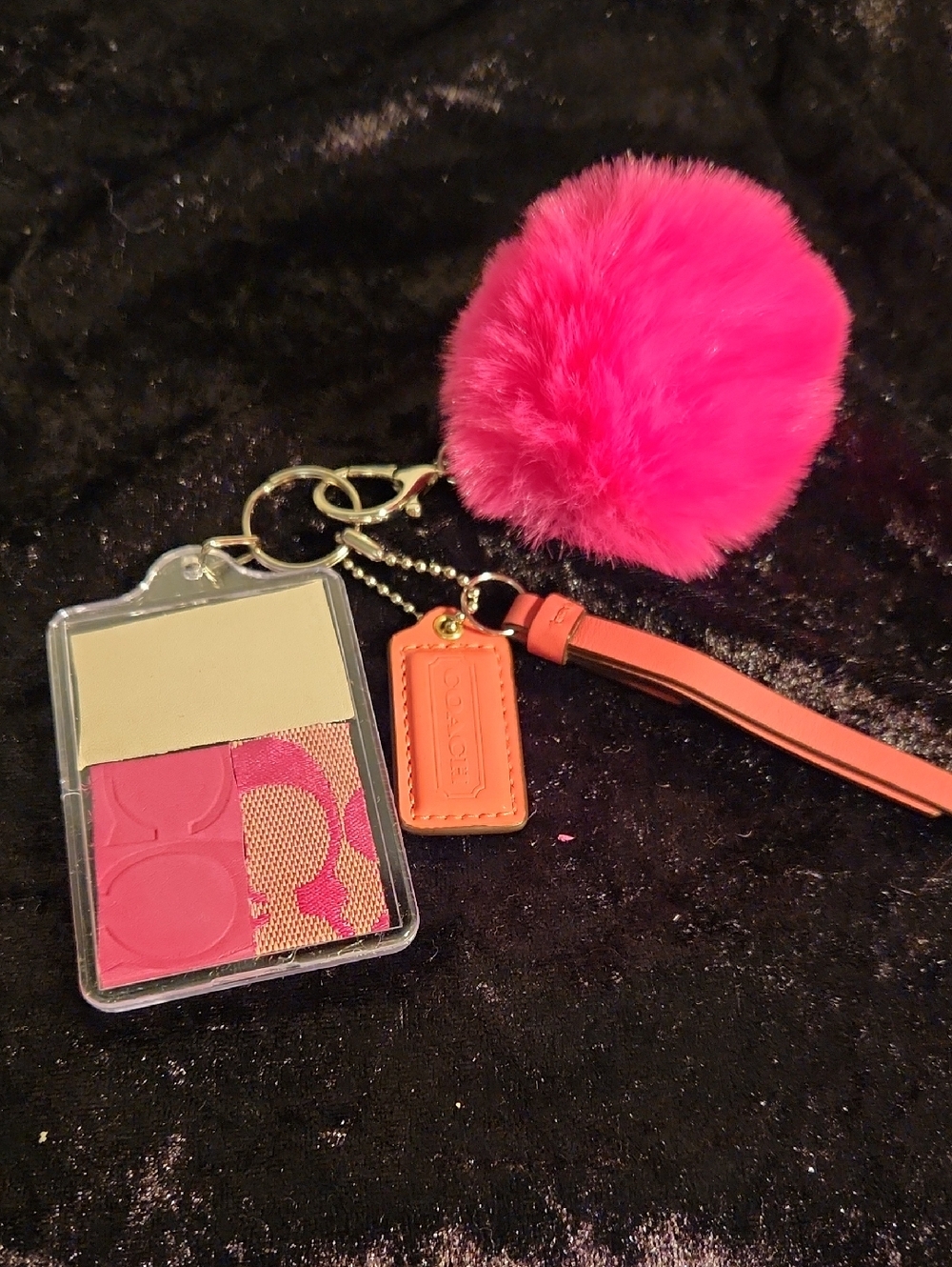 Coach Pink Hang Tag With Homemade Coach Keychain